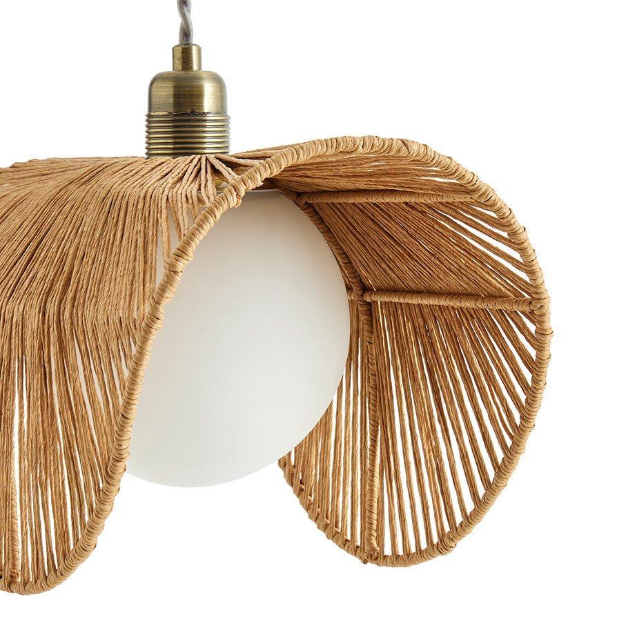 Rattan deckenlampe easy-fit | stilvolle moderne beleuchtung | goldener sockel | wohnkultur