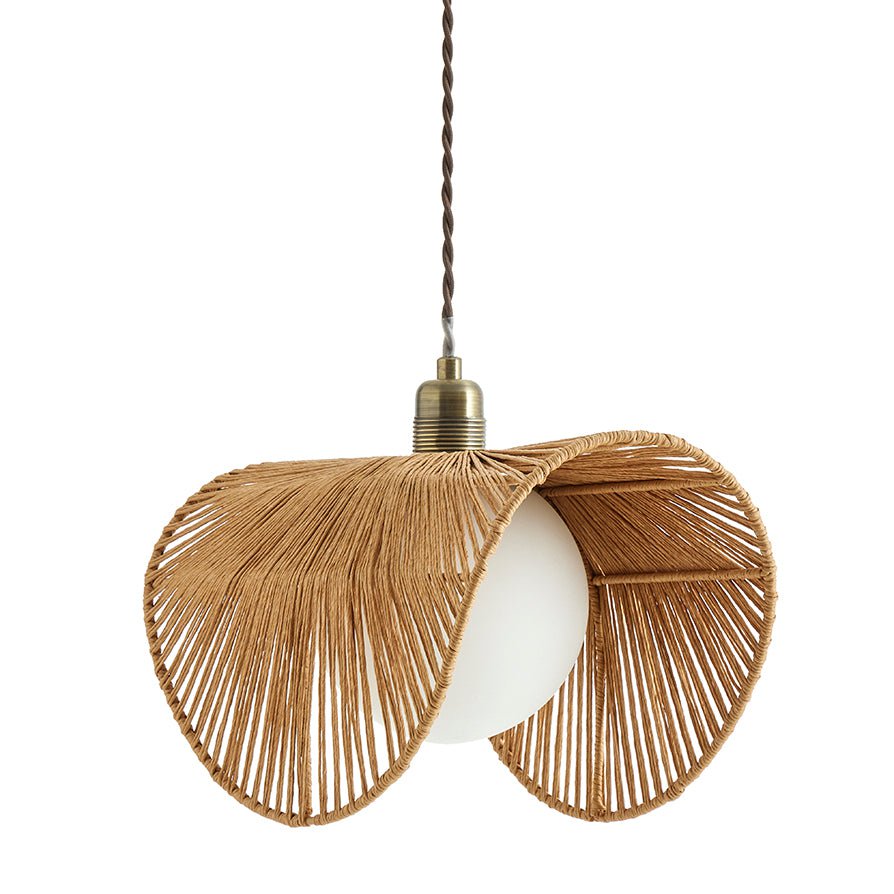 Rattan deckenlampe easy-fit | stilvolle moderne beleuchtung | goldener sockel | wohnkultur