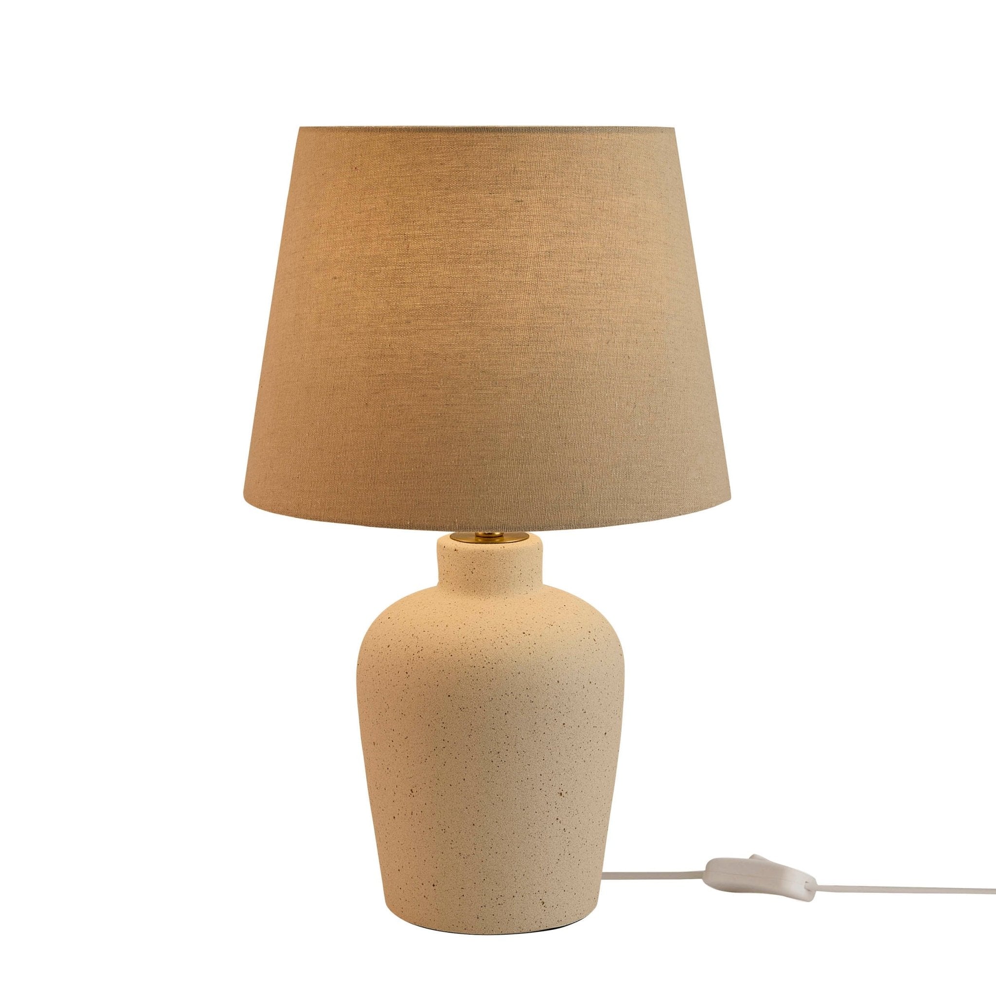 Mollie keramik tischlampe elfenbein & gold – elfenbein