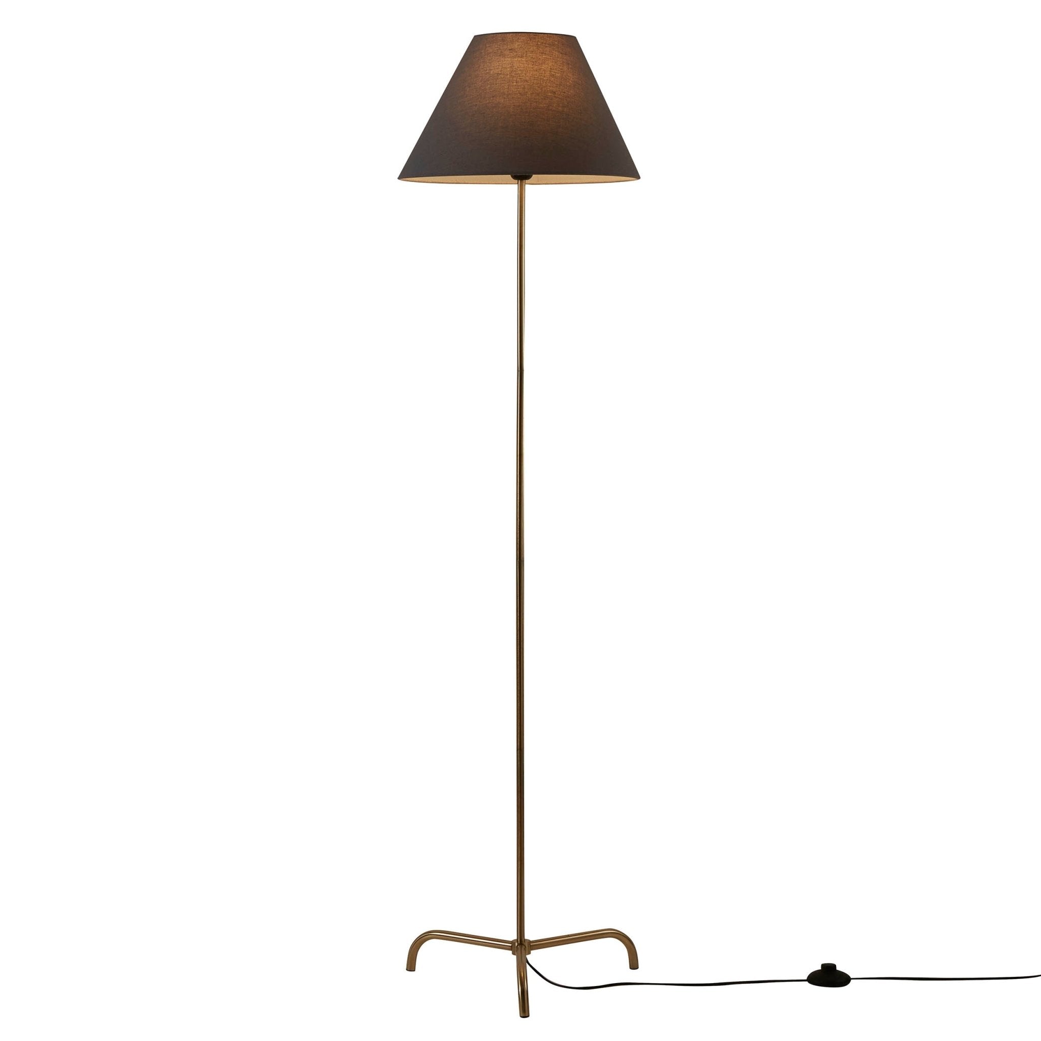 Sisu minimalistische stehlampe - messing/grau