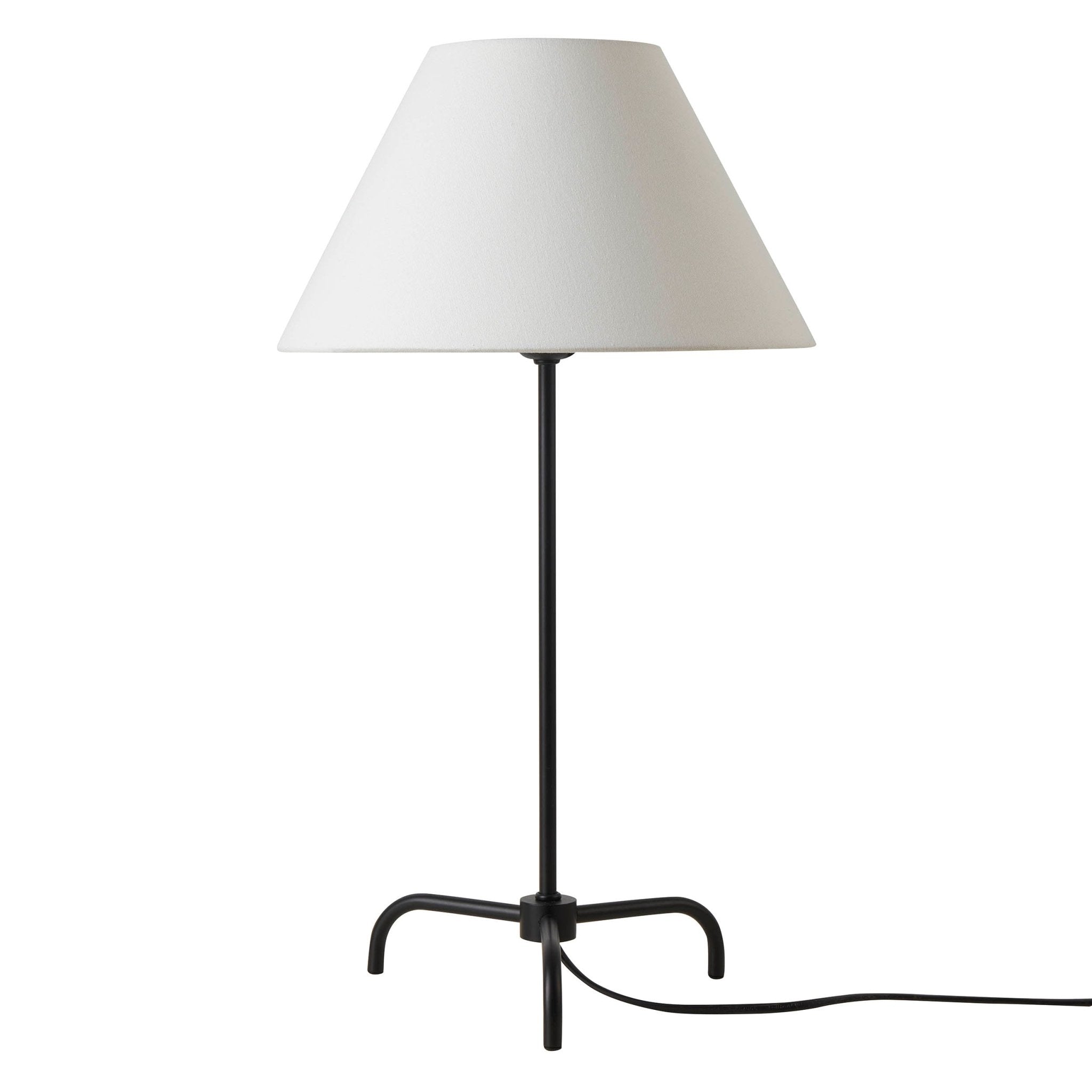 Minimalistische tischlampe für home office, schwarz/weiß, elegantes design