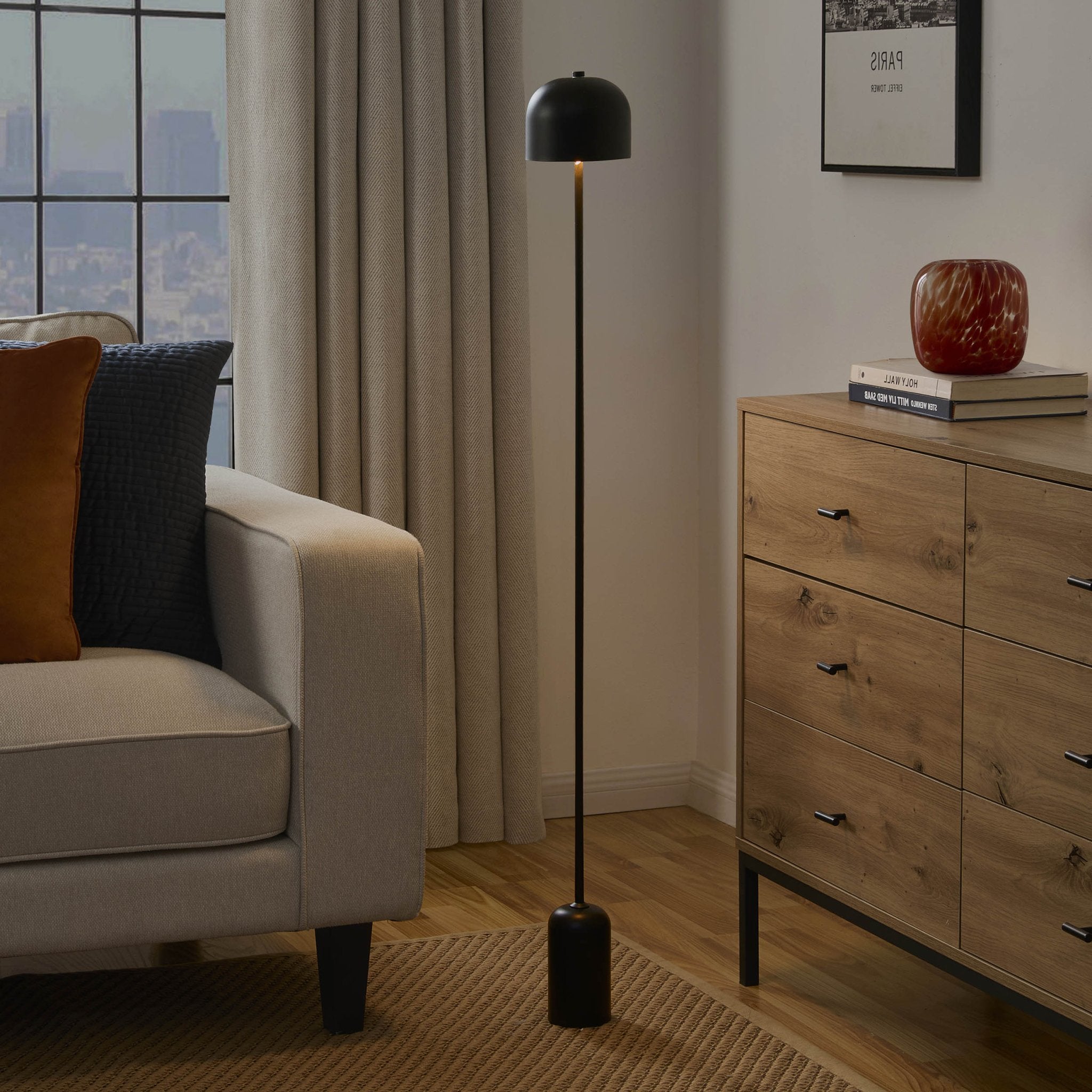 Wasserdichte led wiederaufladbare bodenleuchte - schwarz