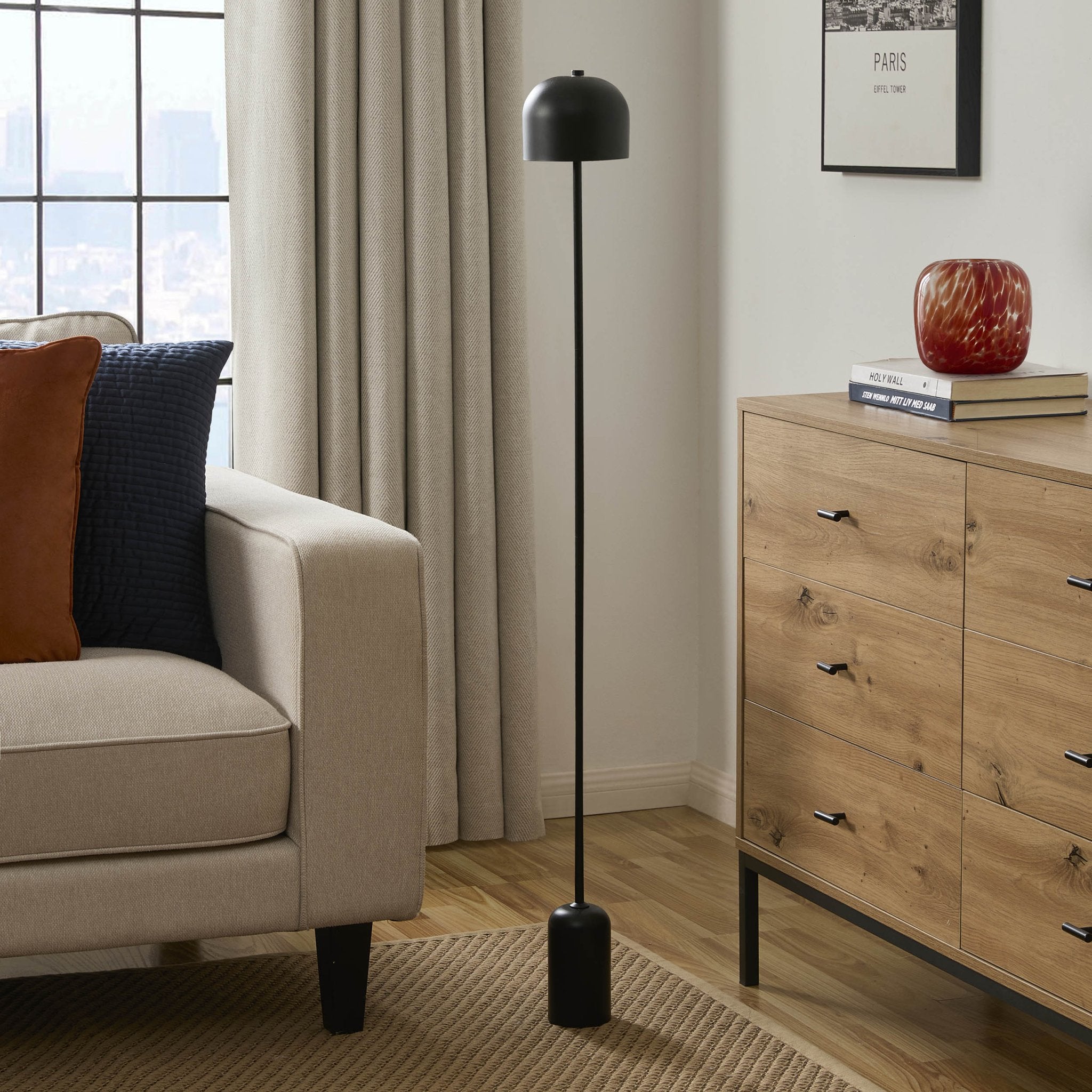 Wasserdichte led wiederaufladbare bodenleuchte - schwarz