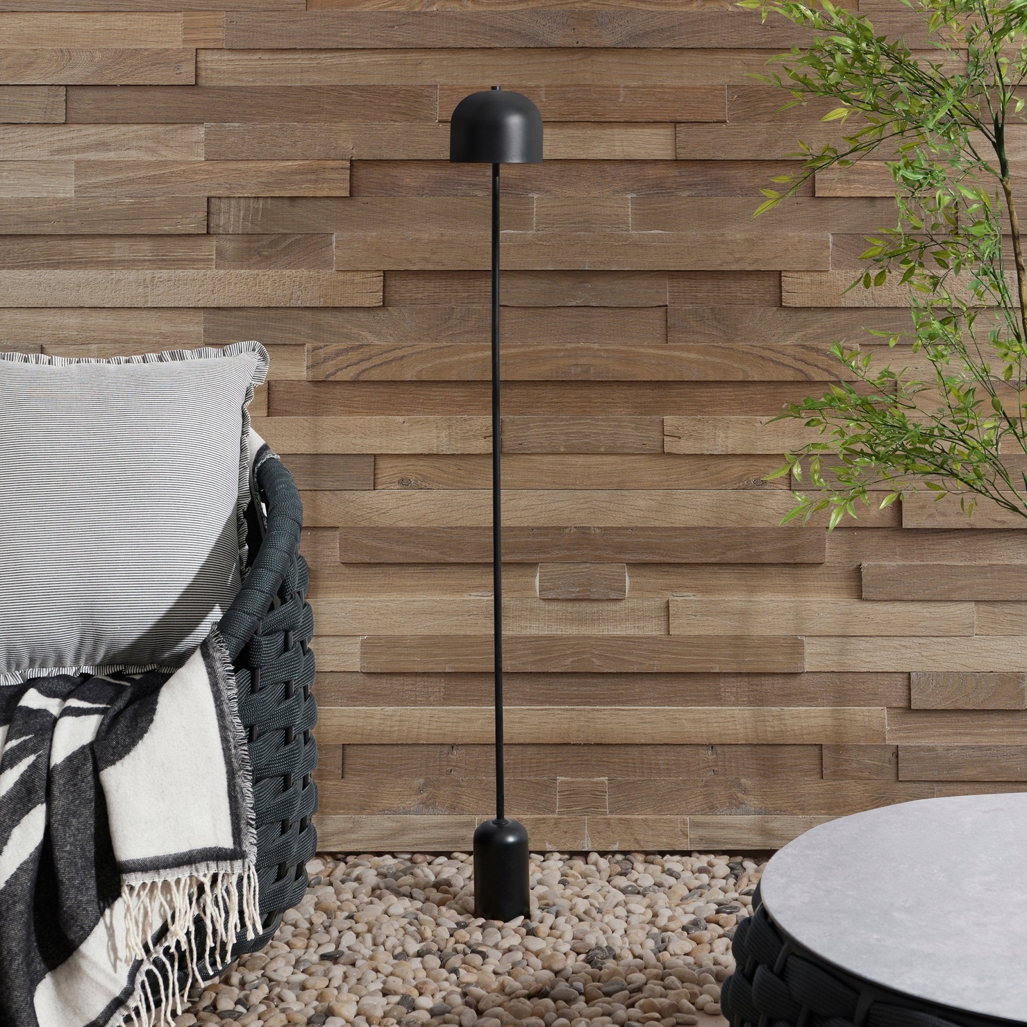 Wasserdichte led wiederaufladbare bodenleuchte - schwarz